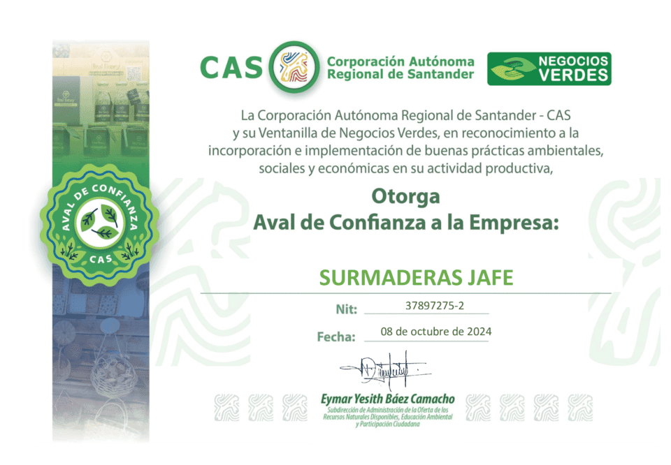 Surmaderas Jafe: Un aserrío con Sello de Negocios Verdes que transforma la madera con responsabilidad y legalidad