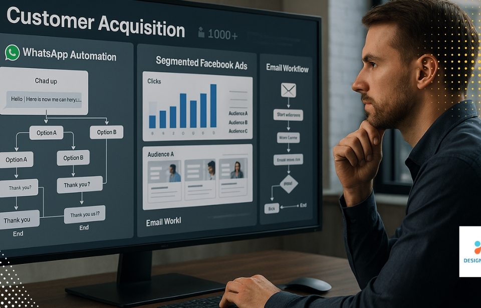 Estratega analizando datos para atraer clientes con marketing digital.